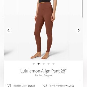 Lululemon ancient copper align